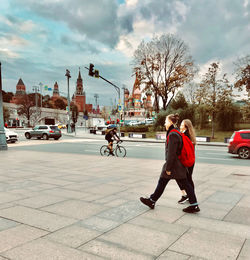 People on street in city