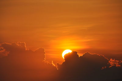 Scenic view of dramatic sky during sunset