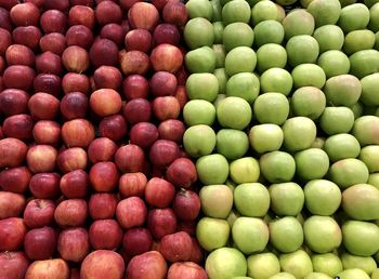 Full frame shot of apples for sale at market