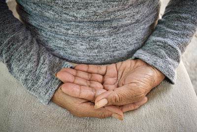 Close-up of man hand with tattoo