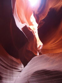 Low angle view of rock formation