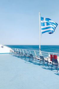 Greek flag on a ship