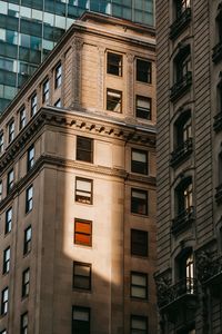 Low angle view of modern building in city