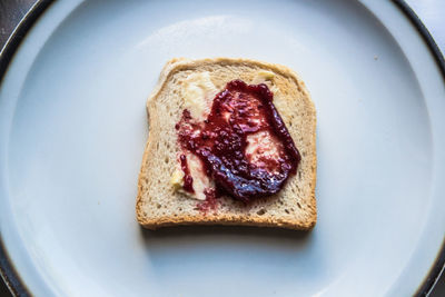 Close-up of bread in plate