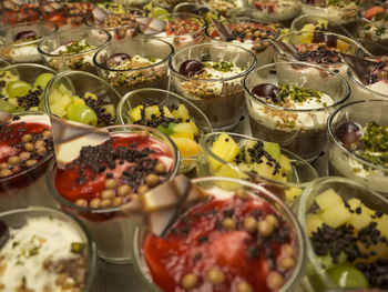 High angle view of food in bowl