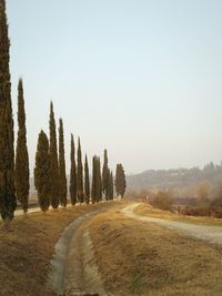 Panoramic shot of land against clear sky