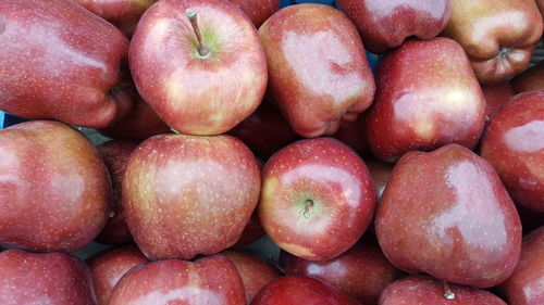 Full frame shot of apples for sale at market