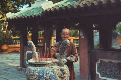 Woman sitting on bench