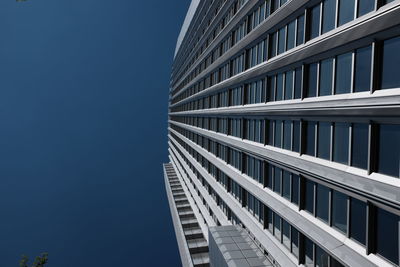 Low angle view of buildings against clear sky