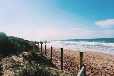 Scenic view of beach against sky