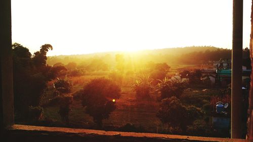 Scenic view of landscape against clear sky