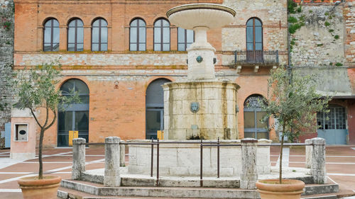 Main square of castelnuovo berardenga, siena, tuscany, italy.