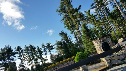 Low angle view of built structure against blue sky