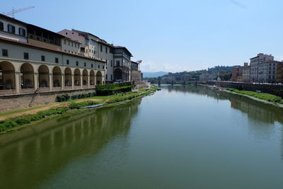 View of canal in city