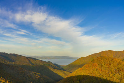 Scenic view of mountains against sky