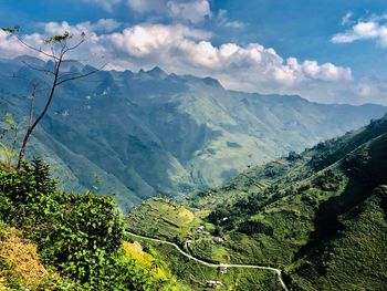 Scenic view of mountains against sky