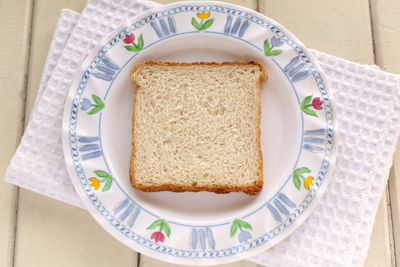 High angle view of breakfast on table