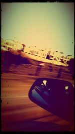 View of train on road
