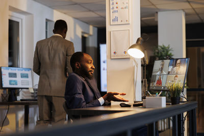 Business colleagues working at office