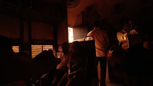 Rear view of people at music concert