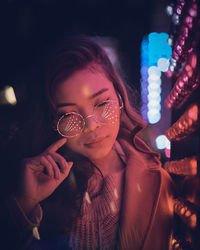 Close-up portrait of young woman