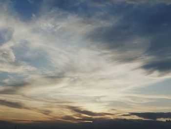 Low angle view of sky during sunset