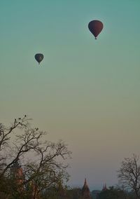 Low angle view of hot air balloon against sky