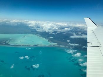 Aerial view of sea against sky