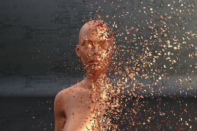 Portrait of young man in water