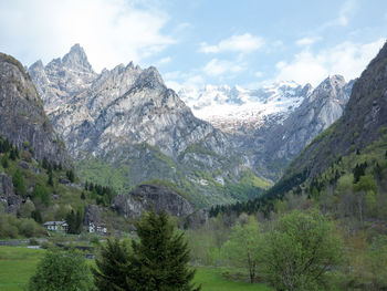 Scenic view of mountains against sky