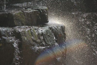 Water splashing rock