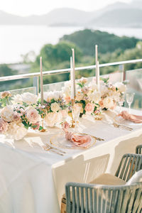 Place setting on table