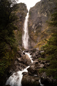 Scenic view of waterfall in forest