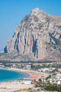 Scenic view of land against clear sky