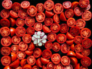 Full frame shot of red for sale in market
