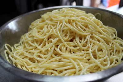 Close-up of noodles in bowl