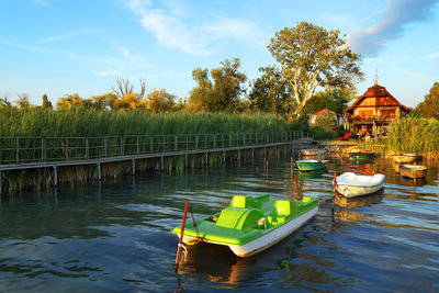 Boats in lake