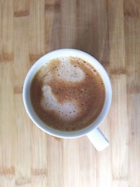High angle view of coffee on table