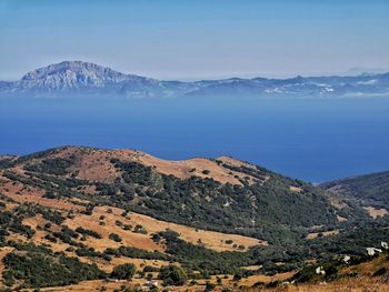 Scenic view of mountains against sky