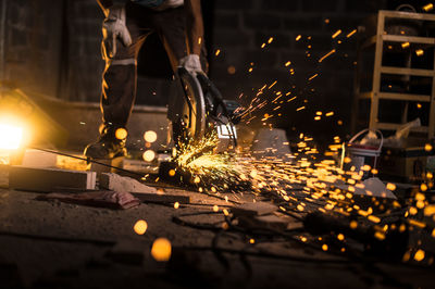 Man working at night