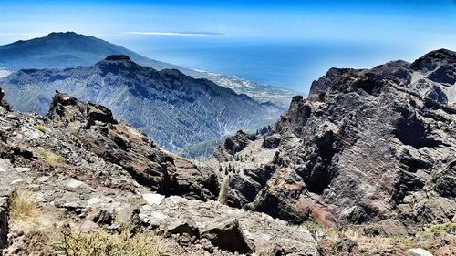 Scenic view of mountains against sky