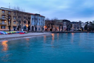 View of canal along buildings