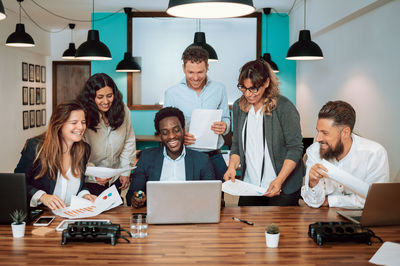 Business colleagues working at office