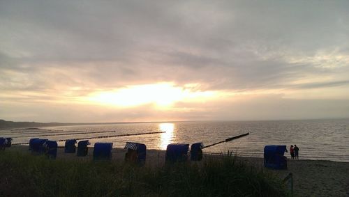 Scenic view of sea at sunset