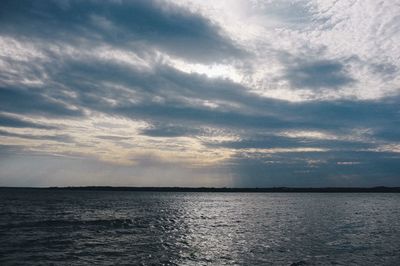 Scenic view of sea against sky at sunset