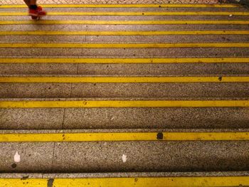 Close-up of yellow steps