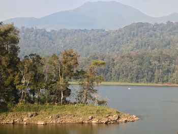 Scenic view of lake and mountains