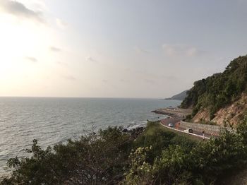 High angle view of sea against sky