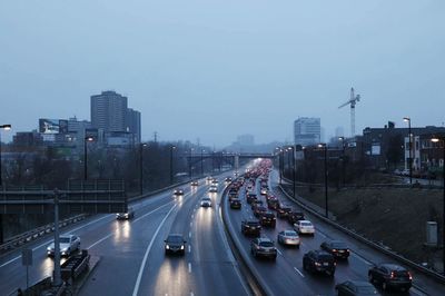 Scenic view of highway against clear sky