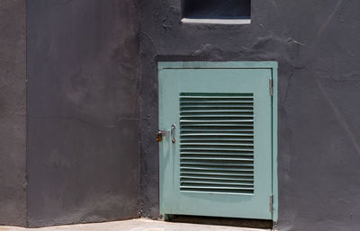 Closed door of building